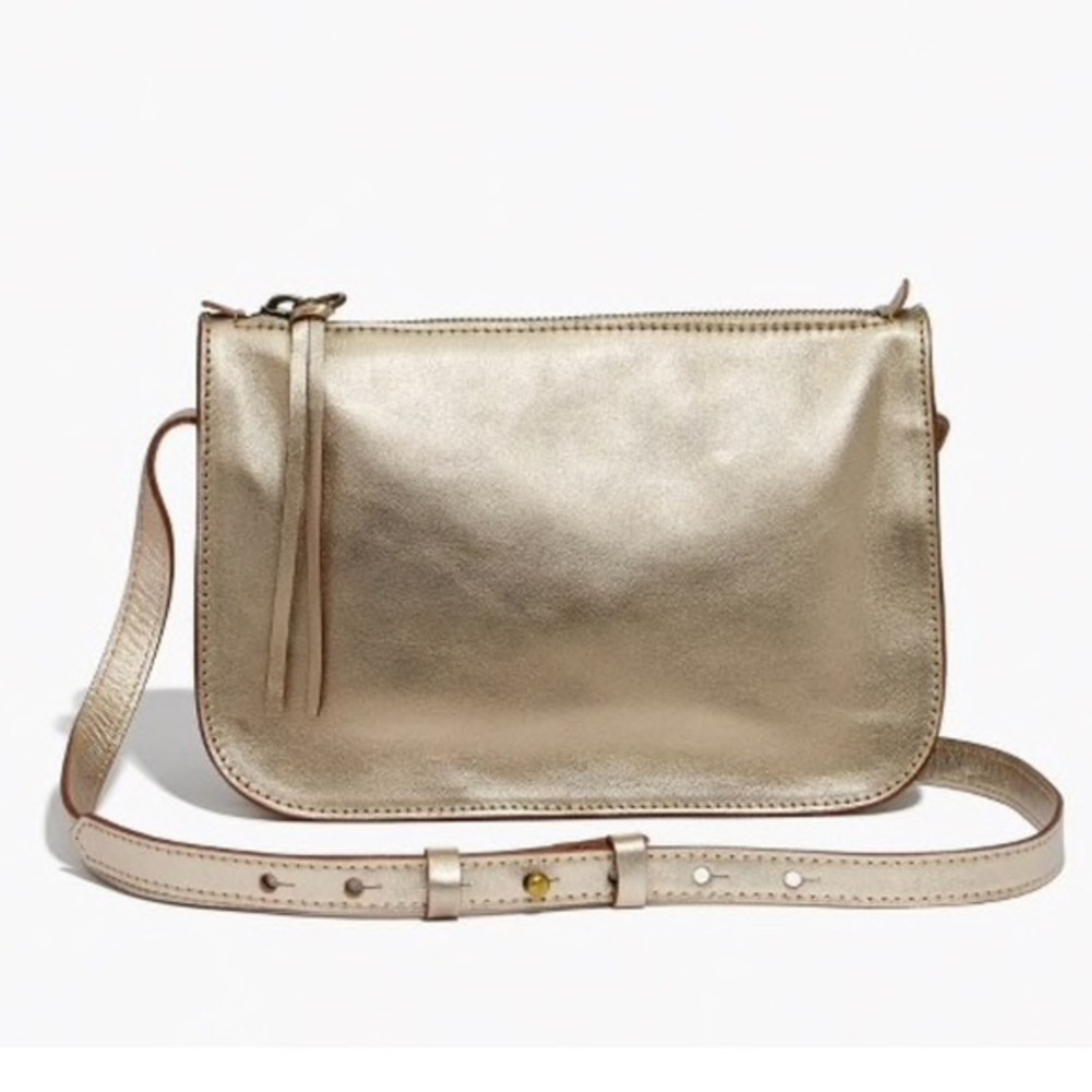 Madewell Simple Crossbody in Metallic Gold